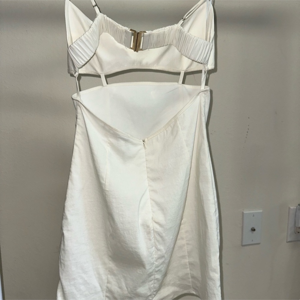 ZARA White Cut-Out Mini‎ Dress | Size M | NWT - Picture 2 of 5